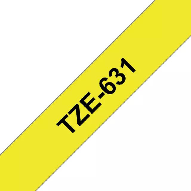 Een Labeltape Brother P-touch TZE-631 12mm zwart op geel koop je bij Van Hoye Kantoor BV