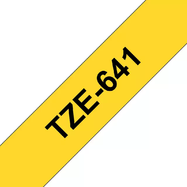Een Labeltape Brother P-touch TZE-641 18mm zwart op geel koop je bij Van Hoye Kantoor BV