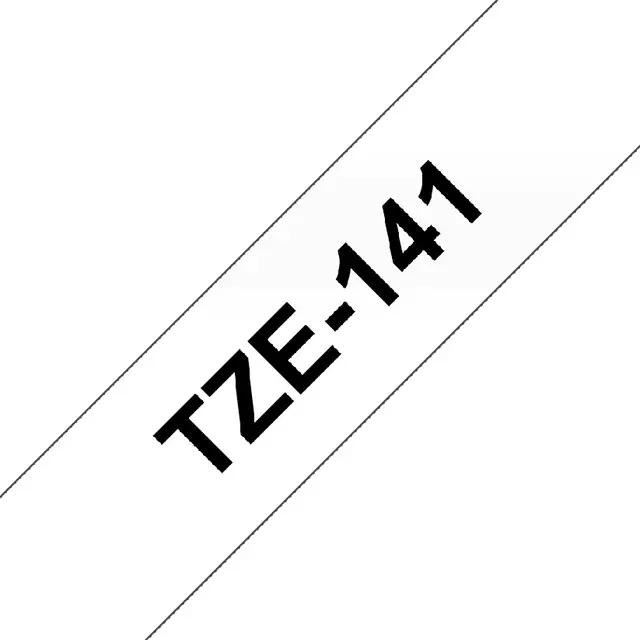 Een Labeltape Brother P-touch TZE-141 18mm zwart op transparant koop je bij Van Hoye Kantoor BV