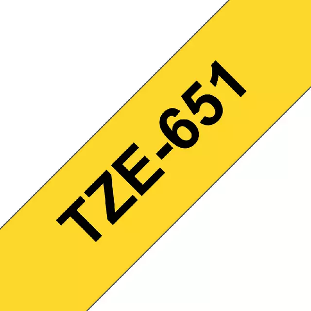Een Labeltape Brother P-touch TZE-651 24mm zwart op geel koop je bij KantoorProfi België BV