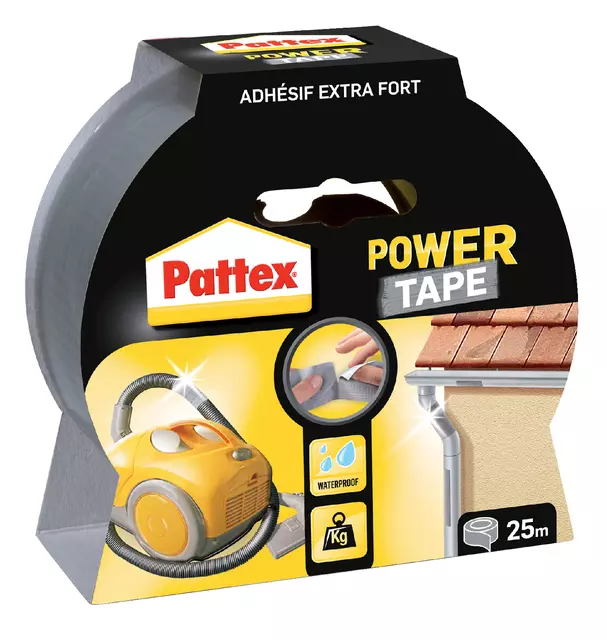 Een Plakband Pattex Power Tape 50mmx25m grijs koop je bij Kantoorvakhandel van der Heijde