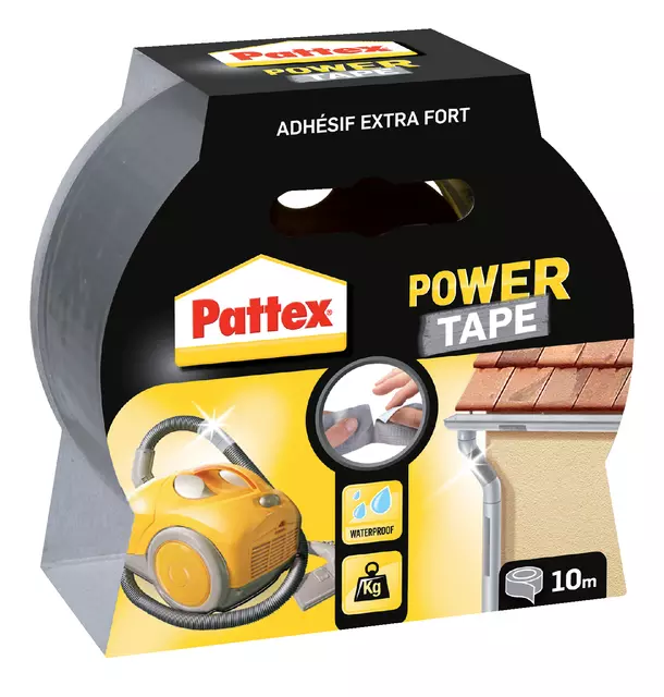 Een Plakband Pattex Power Tape 50mmx10m grijs koop je bij Kantoorvakhandel van der Heijde
