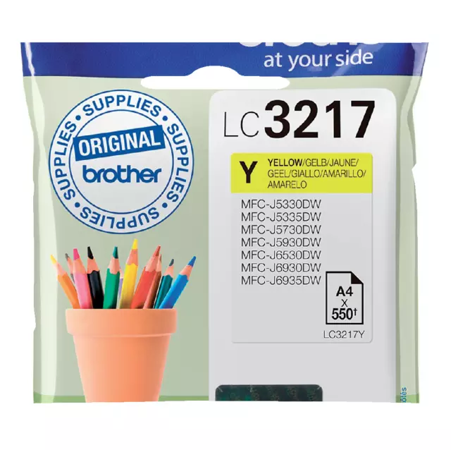 Een Inktcartridge Brother LC-3217Y geel koop je bij KantoorProfi België BV