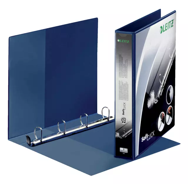 Een Presentatieringband Leitz SoftClick A4 Maxi 4-rings D-mech 30mm blauw koop je bij Klik Office BV