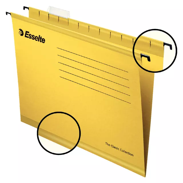 Een Hangmap Esselte Classic A4 V-bodem 345x240mm geel koop je bij L&N Partners voor Partners B.V.