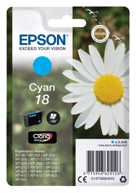 Een Inktcartridge Epson 18 T1802 blauw koop je bij NiceSupplies.nl