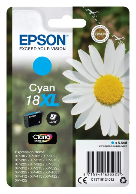 Een Inktcartridge Epson 18XL T1812 blauw koop je bij QuickOffice BV