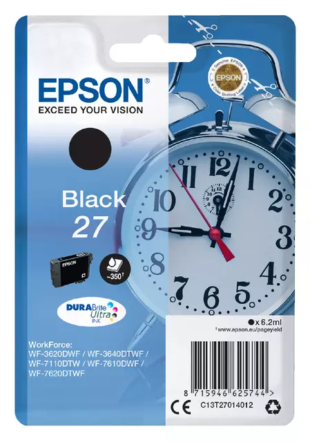 Een Inktcartridge Epson 27 T2701 zwart koop je bij Van Hoye Kantoor BV
