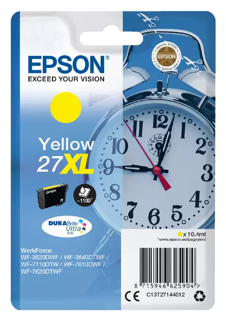 Een Inktcartridge Epson 27XL T2714 geel koop je bij Van Hoye Kantoor BV