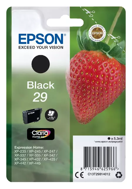 Een Inktcartridge Epson 29 T2981 zwart koop je bij QuickOffice BV