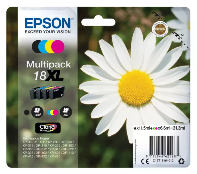 Buy your Inktcartridge Epson 18XL T1816 zwart + 3 kleuren at QuickOffice BV