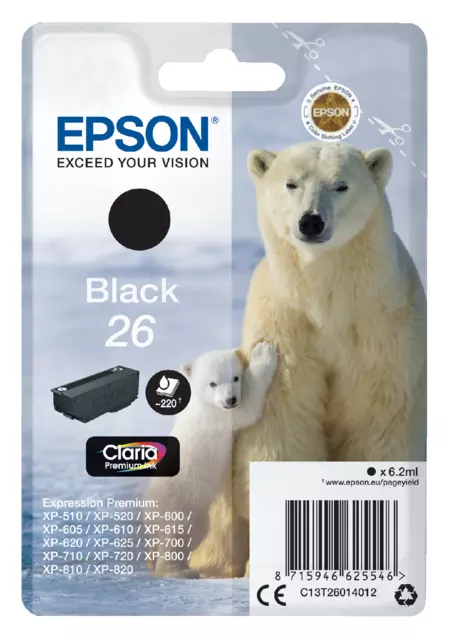 Buy your Inktcartridge Epson 26 T2601 zwart at QuickOffice BV