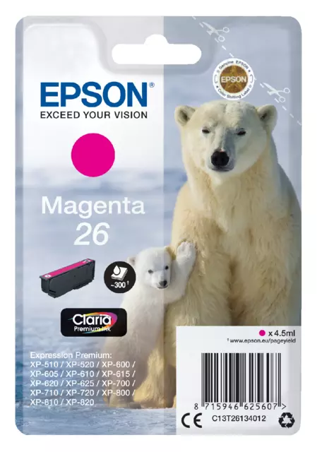 Een Inktcartridge Epson 26 T2613 rood koop je bij QuickOffice BV