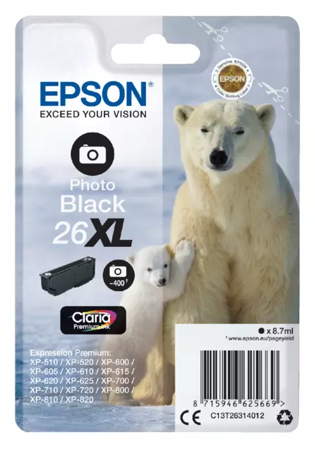 Buy your Inktcartridge Epson 26XL T2631 foto zwart at QuickOffice BV