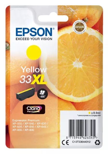 Een Inktcartridge Epson 33XL T3364 geel koop je bij MV Kantoortechniek B.V.