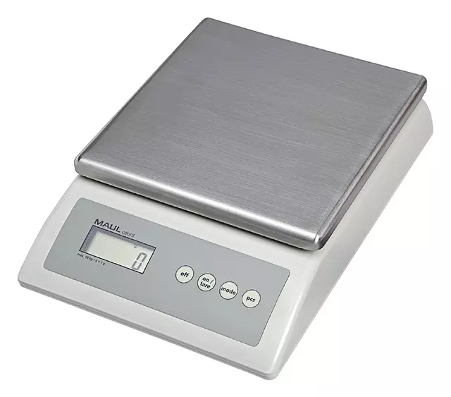 Een Pakketweger MAUL Count 10kg metalen plateau 17x17.5cm 220V + batterij grijs koop je bij Van Hoye Kantoor BV