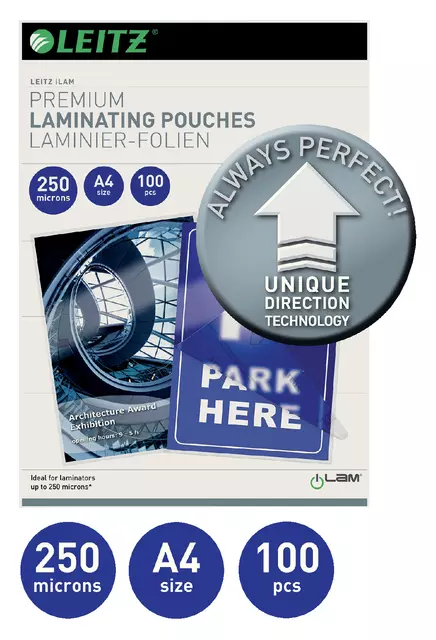 Een Lamineerhoes Leitz iLAM A4 2x250micron 100stuks koop je bij Goedkope Kantoorbenodigdheden