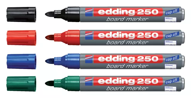 Een Viltstift edding 250 whiteboard rond 1.5-3mm assorti etui à 4 stuks koop je bij EconOffice