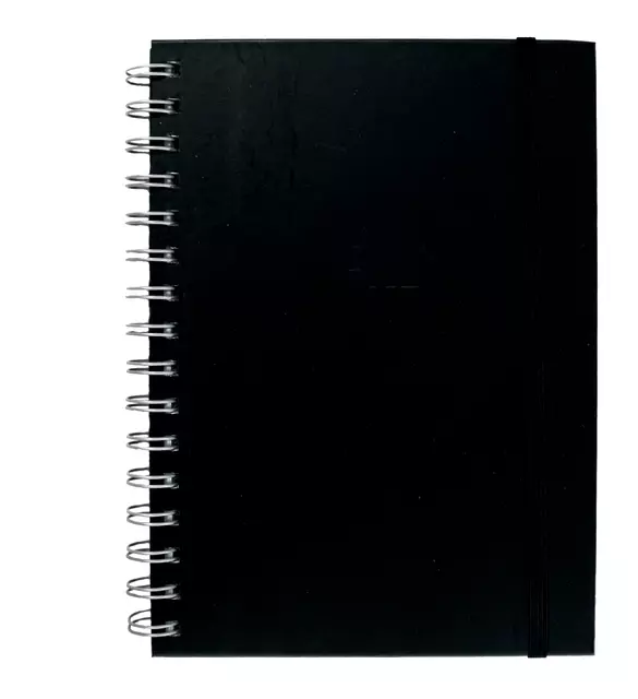 Notitieboek Quantore A5 spiraal tab lijn 192blz 80gr zwart