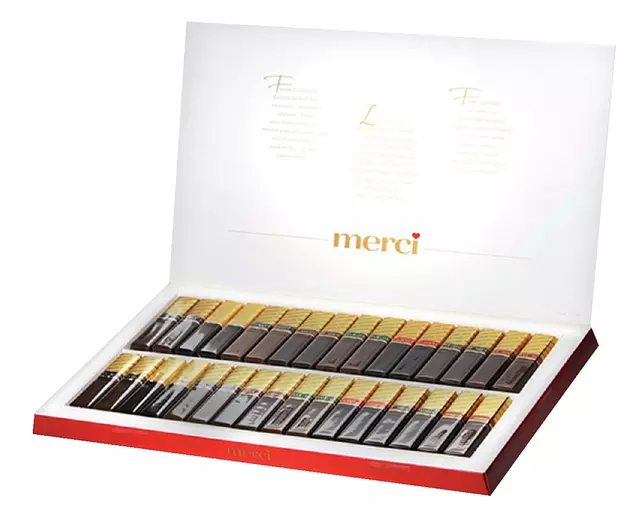 Een Chocolade Merci finest selection 400gr koop je bij MV Kantoortechniek B.V.