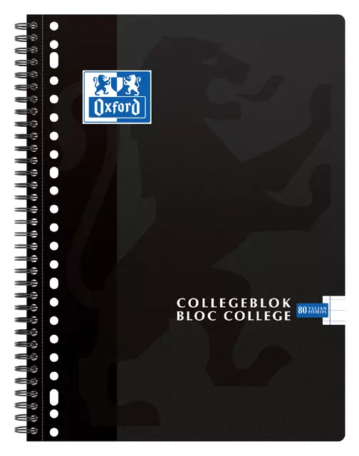 Een Collegeblok Oxford School A4+ lijn 23-gaats 160 pagina's 80gr zwart koop je bij EconOffice