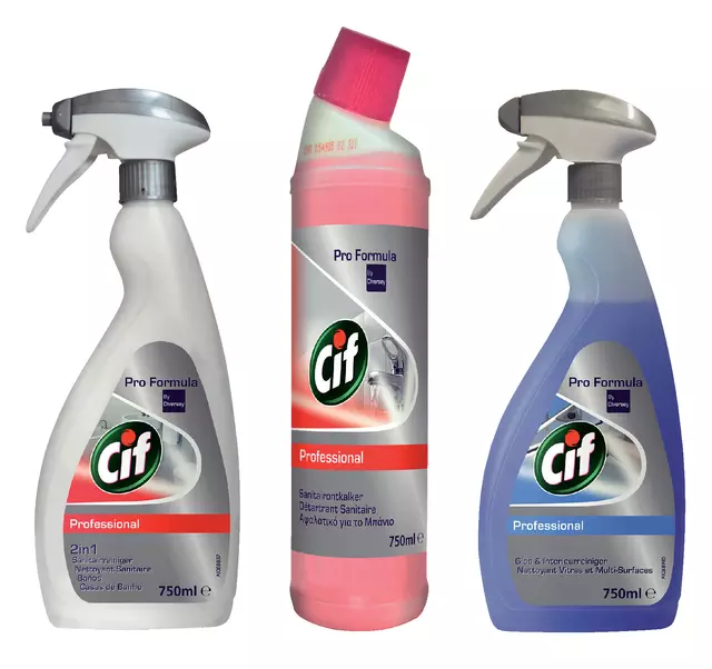Een Sanitairreiniger Cif Professional spray 750ml koop je bij Van Leeuwen Boeken- en kantoorartikelen