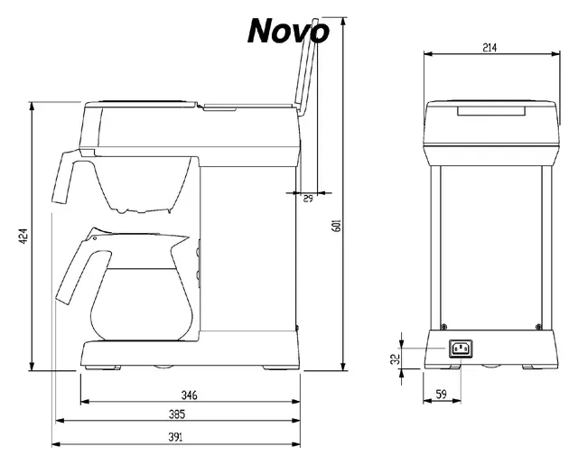 Een Koffiezetapparaat Bravilor Novo inclusief glazen kan koop je bij L&N Partners voor Partners B.V.