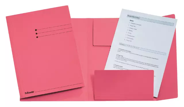 Een Dossiermap Esselte folio 3 kleppen manilla 275gr roze koop je bij Goedkope Kantoorbenodigdheden