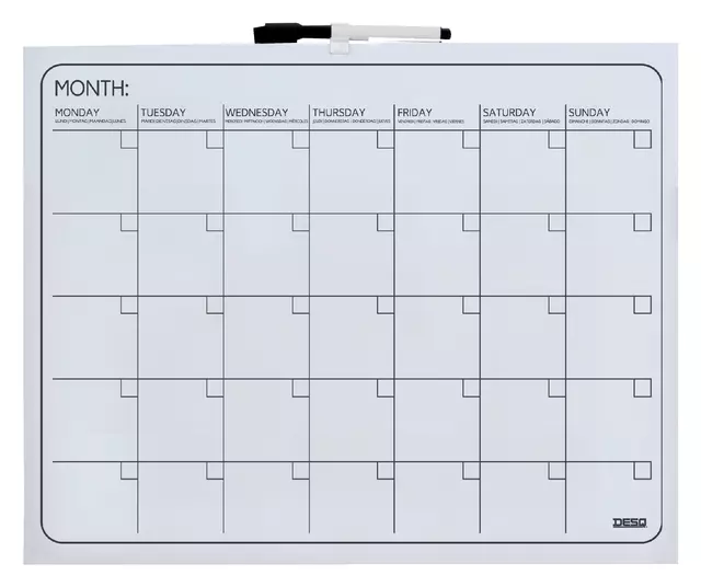 Een Planbord Desq maand 40x50cm magnetisch koop je bij L&N Partners voor Partners B.V.