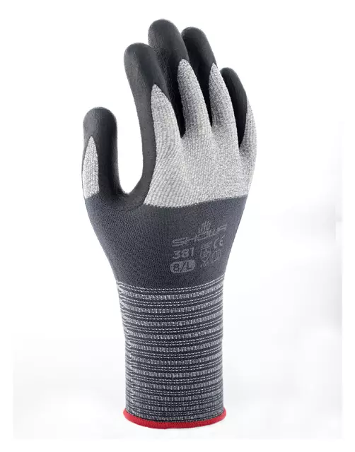 Een Handschoen Showa 381 grip nitril S grijs koop je bij KantoorProfi België BV