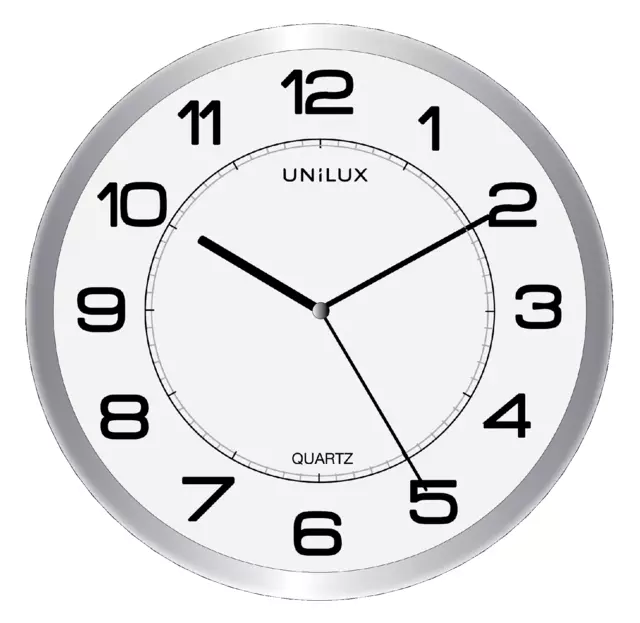 Een Horloge murale Unilux Attraction Ø22cm gris clair/blanc koop je bij QuickOffice BV