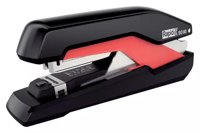 Een Bureaunietmachine Rapid Supreme fullstrip S1O60 60 vel zwart/rood koop je bij Van Leeuwen Boeken- en kantoorartikelen