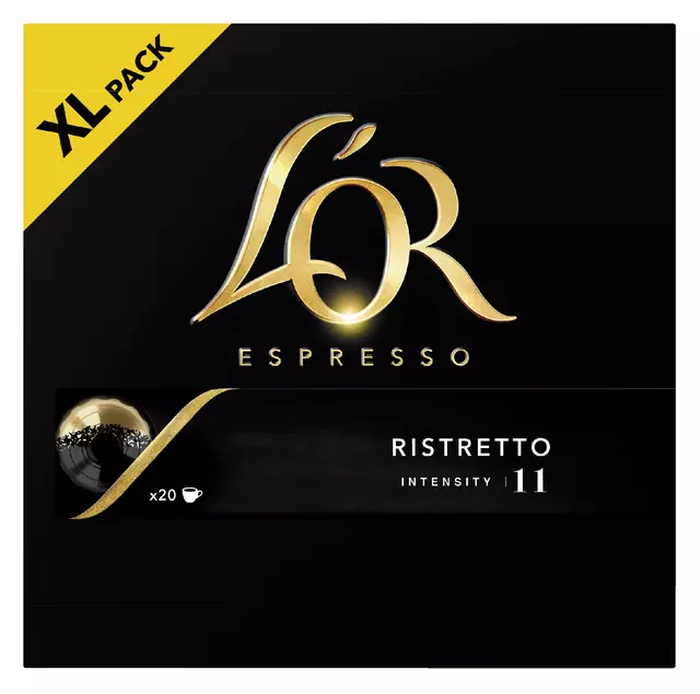 Een Koffiecups L'Or espresso Ristretto 20 stuks koop je bij MV Kantoortechniek B.V.