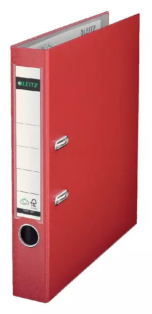 Een Ordner Leitz 1015 180° 52mm PP A4 rood koop je bij Van Leeuwen Boeken- en kantoorartikelen
