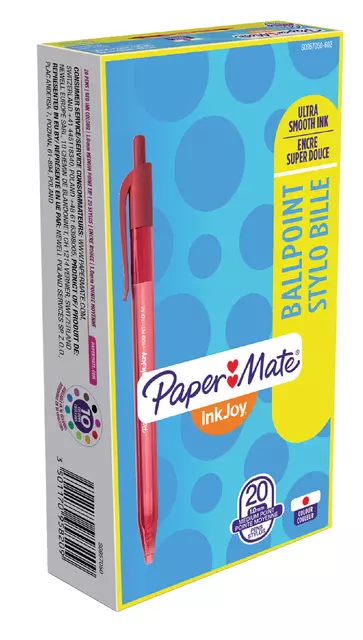 Een Balpen Paper Mate Inkjoy 100RT medium rood koop je bij MV Kantoortechniek B.V.
