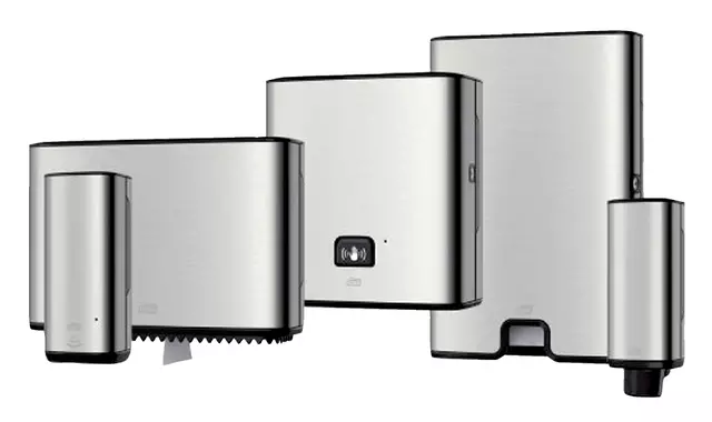 Een Dispenser Tork Image Xpress multifold H2 vel-voor-vel dosering rvs 460004 koop je bij Van Hoye Kantoor BV