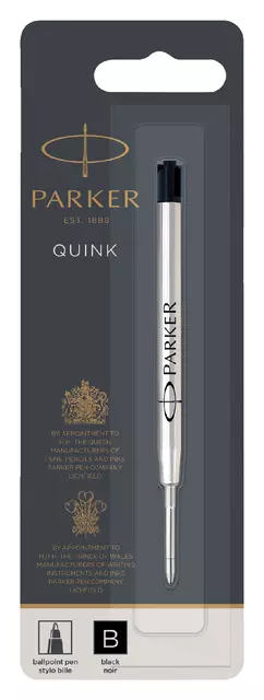 Een Balpenvulling Parker Quink breed zwart breed blister à 1 stuk koop je bij Unimark Office B.V.