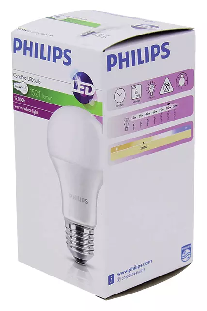 Een Ledlamp Philips CorePro LEDbulb E27 13,5W=100W 1520 Lumen koop je bij Totaal Kantoor Goeree