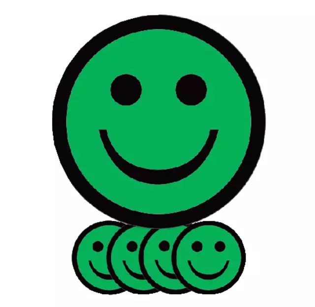 Een Magneet smiley 25mm emotie blij groen koop je bij Totaal Kantoor Goeree