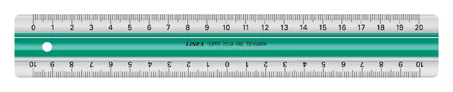 Een Liniaal Linex super S20 20cm transparant koop je bij Van Leeuwen Boeken- en kantoorartikelen