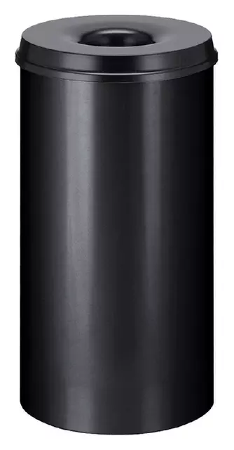 Een Papierbak met vlamdover Vepabins 50liter 33.5cm zwart koop je bij L&N Partners voor Partners B.V.