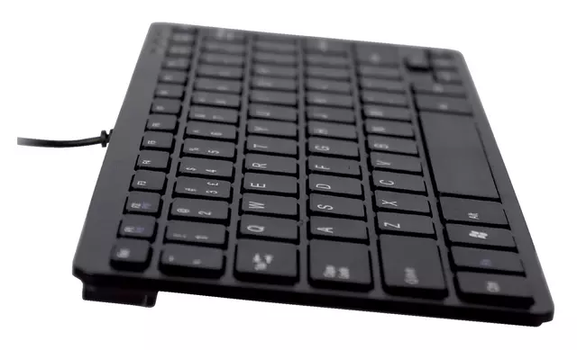 Een Ergonomisch toetsenbord R-Go Tools Compact Qwerty zwart koop je bij Van Hoye Kantoor BV