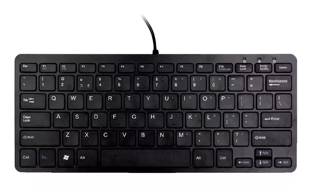 Een Ergonomisch toetsenbord R-Go Tools Compact Qwerty zwart koop je bij Goedkope Kantoorbenodigdheden