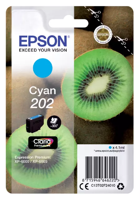 Een Inktcartridge Epson 202 T02F24 blauw koop je bij Alles voor uw kantoor