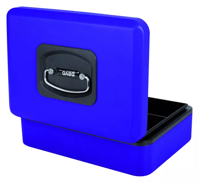 Een Geldkist Pavo Deluxe 250x180x90mm blauw koop je bij EconOffice