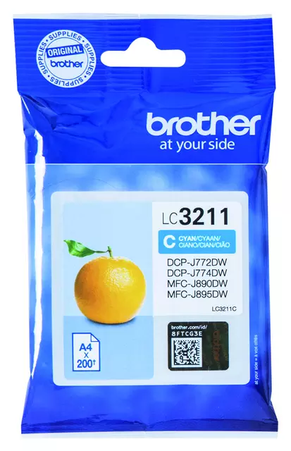 Een Inktcartridge Brother LC-3211C blauw koop je bij EconOffice