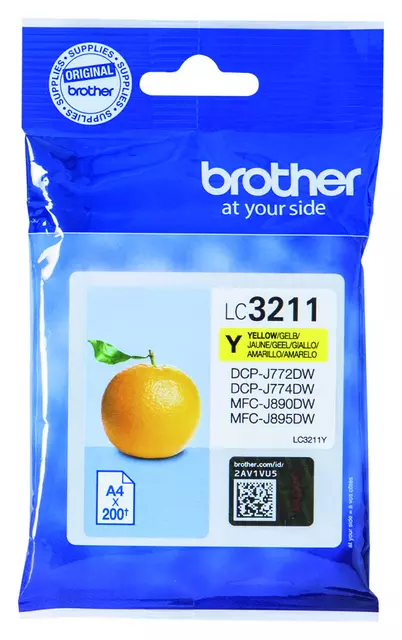 Een Inktcartridge Brother LC-3211Y geel koop je bij Van Hoye Kantoor BV
