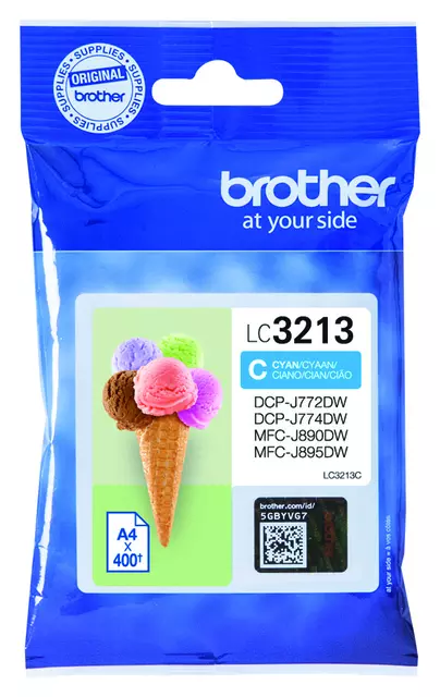 Een Inktcartridge Brother LC-3213C blauw koop je bij Van Hoye Kantoor BV