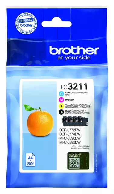 Een Inktcartridge Brother LC-3211 Zwart + 3 kleuren koop je bij KantoorProfi België BV