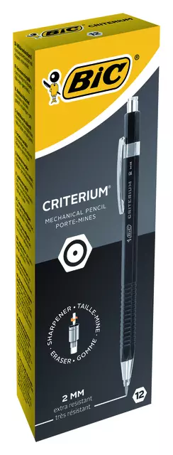 Een Vulpotlood Bic Criterium HB 2mm met gum metalen clip koop je bij EconOffice